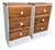 Vintage Handmade Solid Wood Walnut & Ivory Nightstands, Pair For Sale