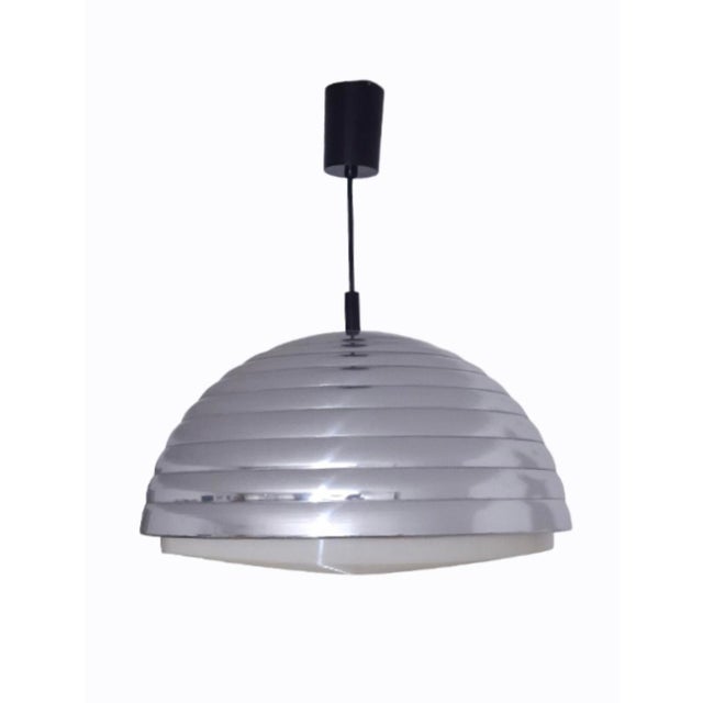 Metal Mid-Century Modern Chrome Pendant Lamp, Germany, 1970s For Sale - Image 7 of 7