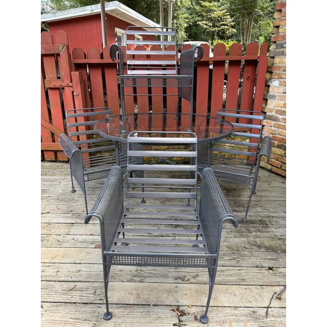 Metal 1960s Woodard Sculptura Pool Side Dining Table Plus 4 Chairs, Attributed For Sale - Image 7 of 11