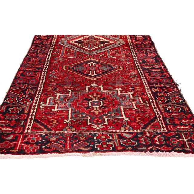 Antique Persian Heriz Rug, 03'01 X 09'03 For Sale - Image 4 of 10