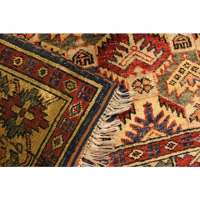 Blue 1980s 1980's Semi Vintage Kazak Gold/Blue Wool Rug - 4'3'' X 5'6'' For Sale - Image 8 of 10