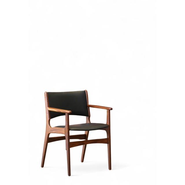 Black Model 89 Armchair in Teak and Leather by Erik Buch, 1960s For Sale - Image 8 of 18