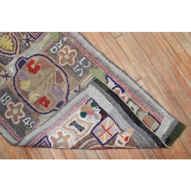 Colorful American Hooked Rug For Sale - Image 9 of 11