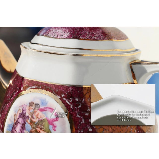 1930s Vista Alegre, Portugal Porcelain Tea Pot Depicting Angelica Kauffmann Paintings For Sale - Image 10 of 13