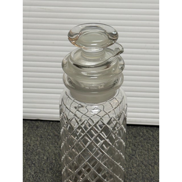 Glass Vintage Cut Crystal Decanter For Sale - Image 7 of 12