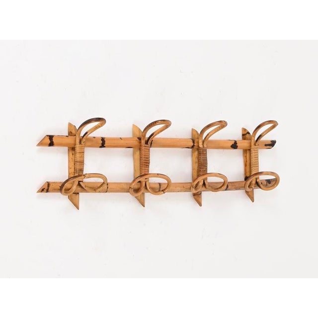 Large Coat Rack in Rattan with Bamboo and Wicker by Franco Albini, Italy, 1960s For Sale - Image 3 of 13