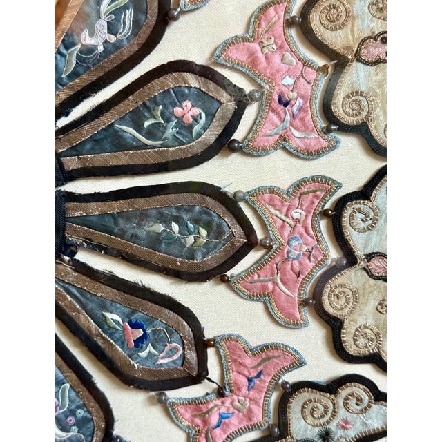 Framed Chinese Antique Embroidery Silk Collar Qing Dynasty For Sale - Image 17 of 17