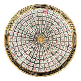 Rare VNTG Louis XV Hand Painted Hubert Bequet Floral Checkered Plate Belgium For Sale