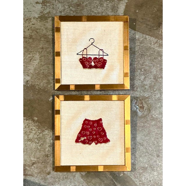 Vintage Original Needlepoint Swimsuit For Sale - Image 11 of 12