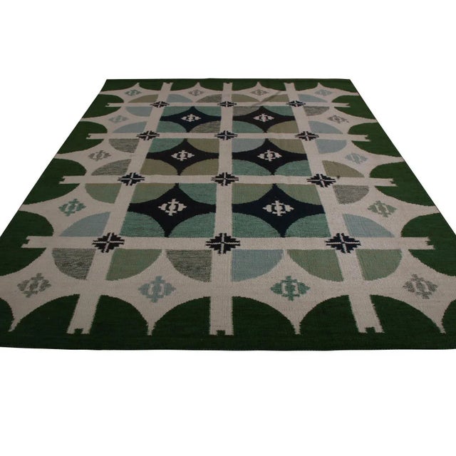 Green Sigrid Rug by Celerie Kemble for Chairish, 2'6"x12' For Sale - Image 8 of 9