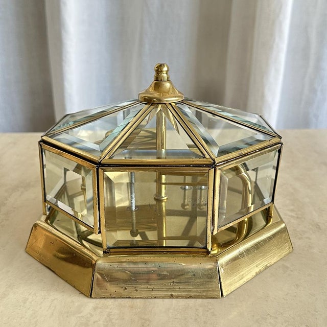 Art Deco Octagonal Brass Wall Lamp with Cut Glass, 1930s For Sale - Image 14 of 18