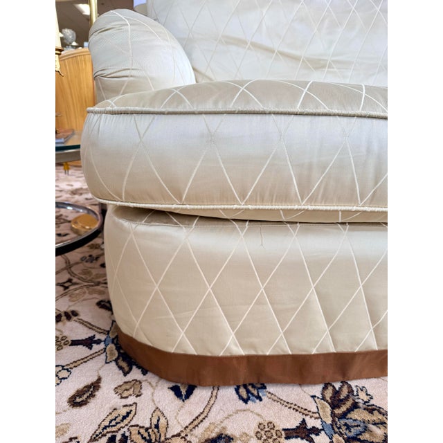 Textile Pair of Century Furniture Upholstered Silk Sofas With Scalamandre Fabric For Sale - Image 7 of 9