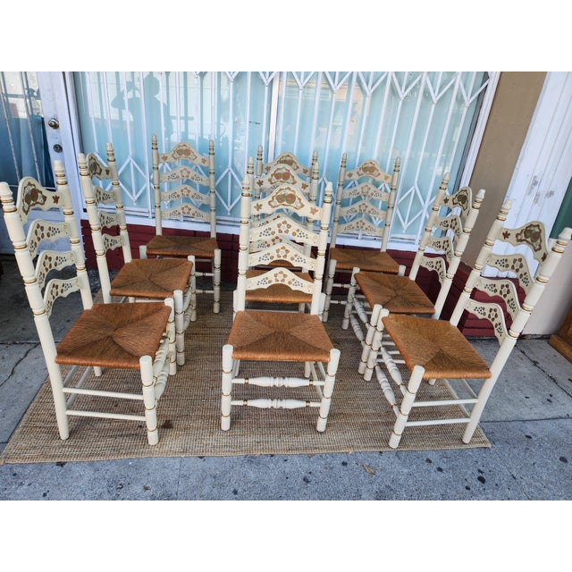 Mid 20th Century Set Of Ten Italian Dining Chairs For Sale In Los Angeles - Image 6 of 12
