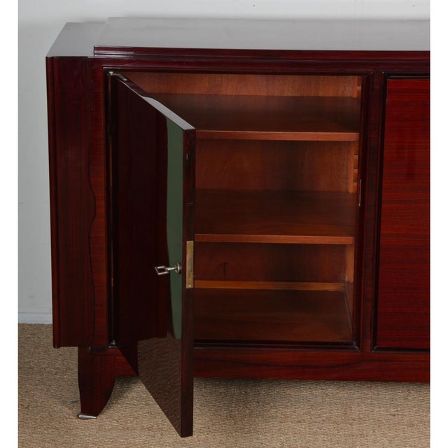 Wood Art Deco Brown Wooden Sideboard, 20th Century For Sale - Image 7 of 11