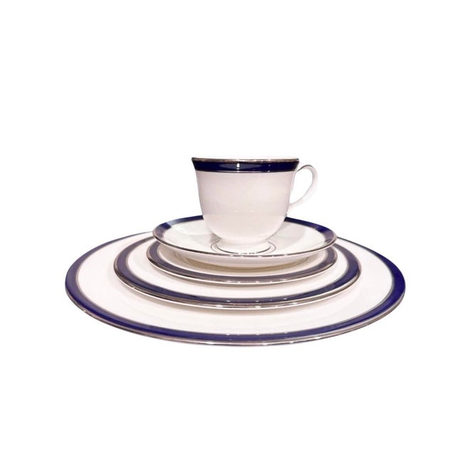 Lenox Lenox Federal Cobalt Blue Gold 5 Pieces Place Setting For Sale - Image 4 of 12