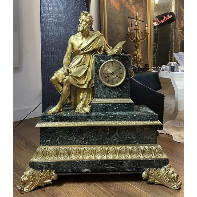 Honoré Pons 19th Century Monumental Sized French Empire Mantel Clock For Sale - Image 11 of 13