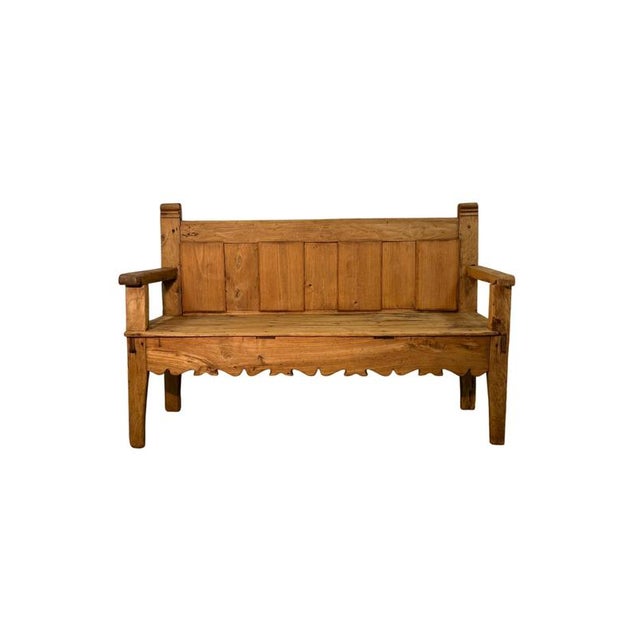 19th Century Rustic Alder Wood Bench For Sale - Image 4 of 4