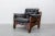 Black Set of Second Half of the 20th Century American Single Seats in Wood & Leather, 1970s For Sale - Image 8 of 13