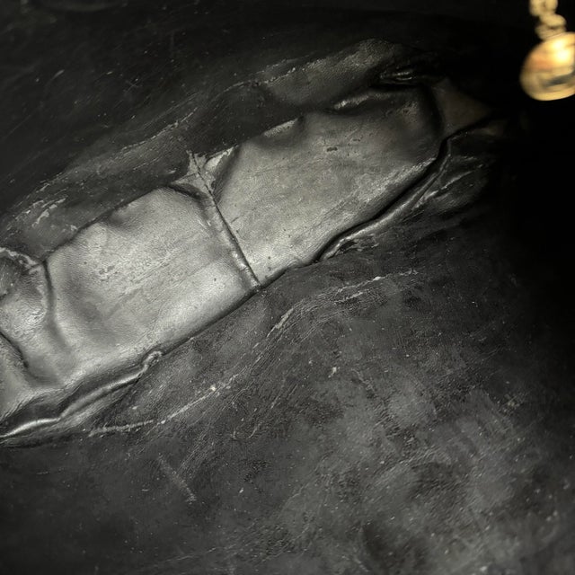 Gucci Diana Era Bag Bamboo Top Handle Purse 90s Vintage Designer Black Leather For Sale - Image 9 of 12