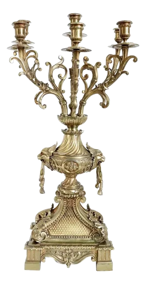 19th Century Large French Napoleon III Gilt Bronze Six-Arm Candelabrum