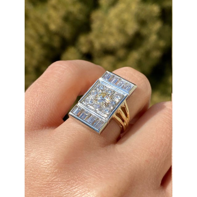 The Analia: Ladies Antique Two Tone Diamond Ring in 14K For Sale - Image 9 of 9