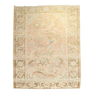 Vintage Zabihi Collection Blush Pink Turkish Room Size Rug For Sale