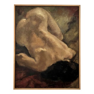 Klaas Mobach, Lying Nude, 1940, Painting on Wood, Framed For Sale