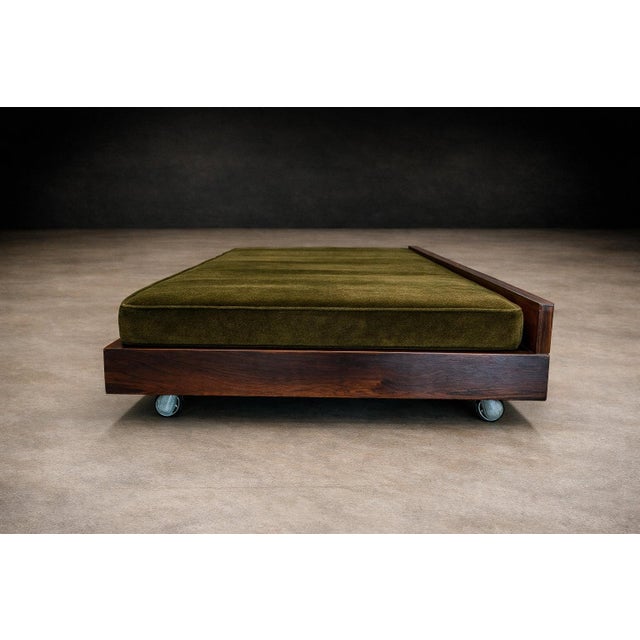 Brazilian Modern Two-in-One Rosewood Sofa & Daybed in Deep Olive Mohair, Celina For Sale - Image 16 of 16