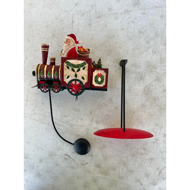 Vintage Christmas Folk Art Articulated Balancing Santa in Train For Sale - Image 10 of 11