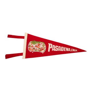 Vintage Pasadena, CA Felt Flag Banner For Sale