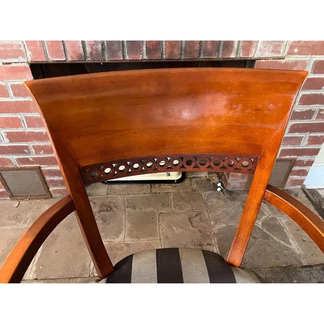 Mid 20th Century Pair Italian Upholstered Armchairs For Sale - Image 4 of 11