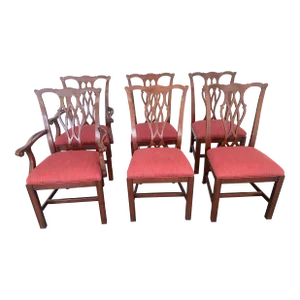 1980s Councill Craftsman Mahogany Dining Chairs- Set of 6
