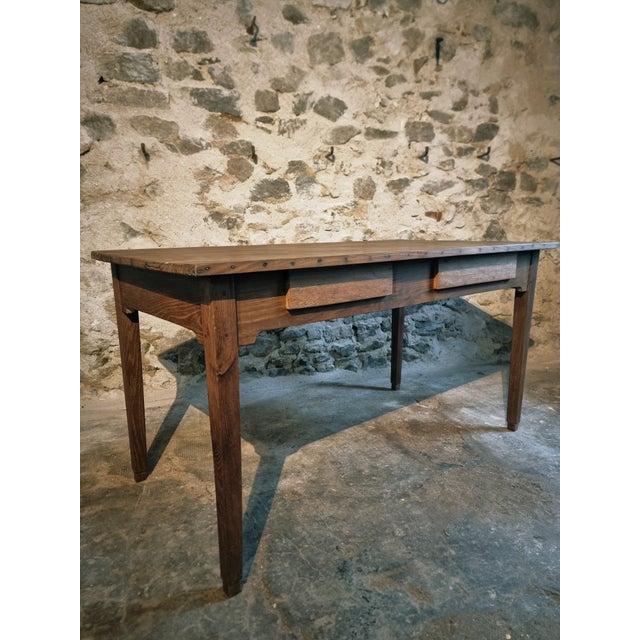 Antique Early 20th Century French Oak Dining Table, 1890s For Sale - Image 6 of 17