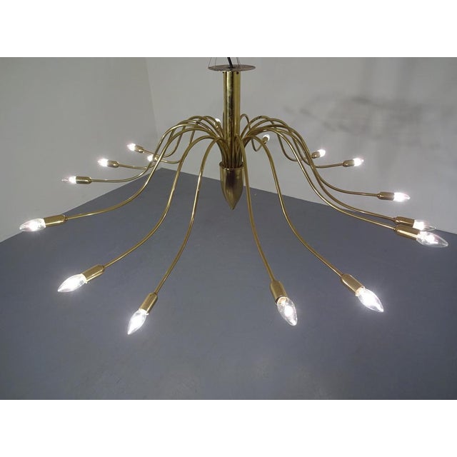 Metal Large Italian Brass Chandelier, 1960s For Sale - Image 7 of 16