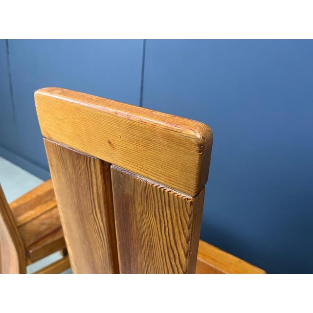 1970s Brutalist Oak Dining Chairs, 1970s, Set of 4 For Sale - Image 5 of 11