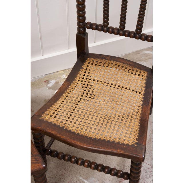 Late 19th Century Pair of Victorian Bobbin Turned Children Chairs For Sale - Image 4 of 6