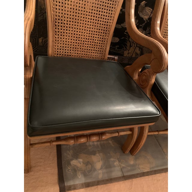 Set of 6 Mid Century Thomasville Cane Back Lounge or Armchairs For Sale - Image 10 of 10