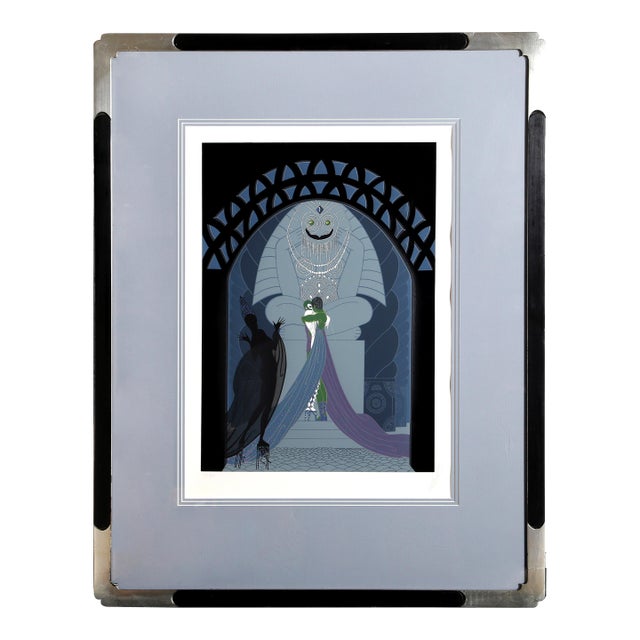 Erté, "Lovers and Idol", Art Deco Screenprint For Sale