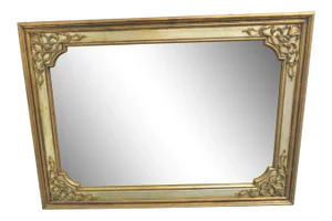 Mid 20th Century Gold & Silver Gilt Carved Mirror
