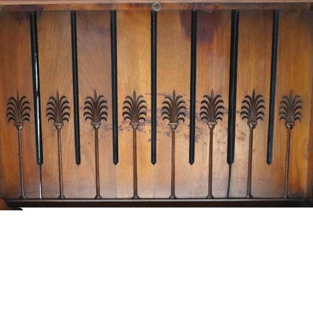 Rare Antique Victorian Egyptian Revival Figural Carved Walnut Secretary C1880 For Sale - Image 10 of 18
