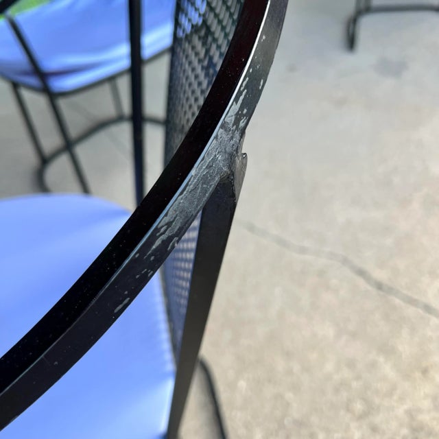Set of 6 80s Postmodern Iron Patio Chairs For Sale - Image 11 of 12