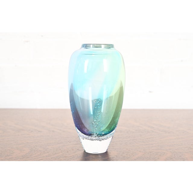 Contemporary "Seafoam" Hand-Blown Vase by Buzz Blodgett For Sale - Image 11 of 11