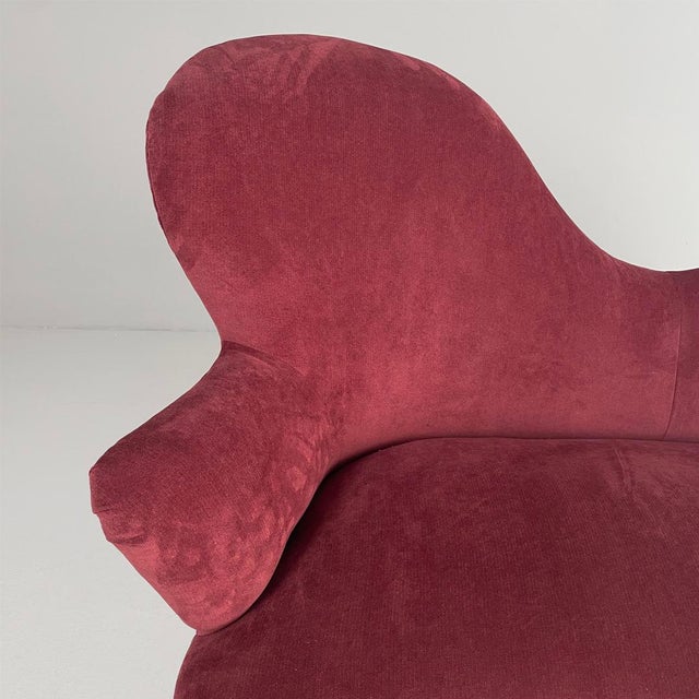 Italian Sofa in Purple-Ret Velvet and Wood, 1930s For Sale - Image 9 of 13