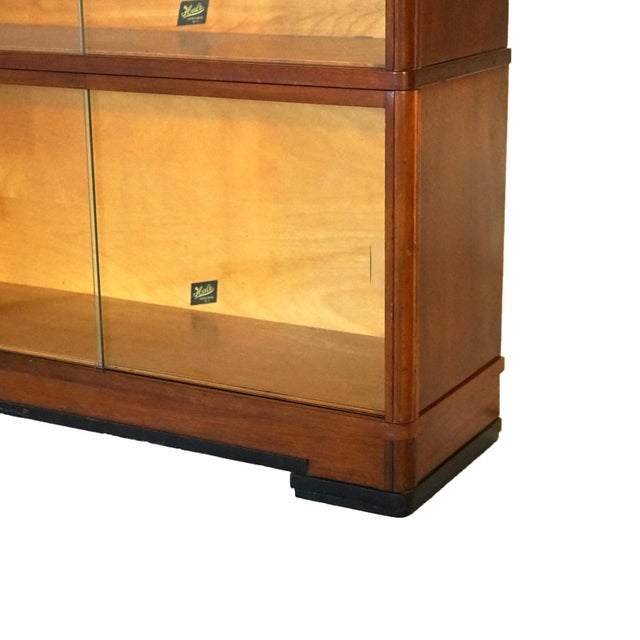 Wood Hale Art Deco Mahogany Four Stack Barrister Bookcase C1930 For Sale - Image 7 of 10