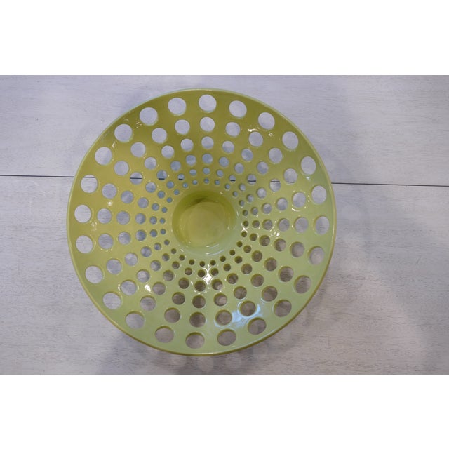 Ceramic Lawrence McRae Ceramic Chartreuse Low Fade Bowl For Sale - Image 7 of 7