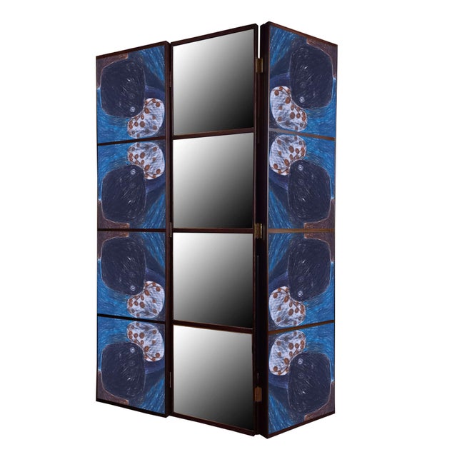 Room Divider with Design and Mirror by Pietro Meccani for Meccani Design For Sale - Image 6 of 6