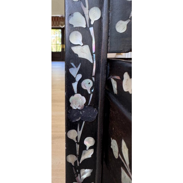 Vintage Asian Export Mother-of-Pearl Inlaid Graduated Nesting Tables – Set of Four For Sale - Image 9 of 12