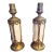Pair of Vintage French Empire Brass & Milk Glass Table Lamps 12" X 4.5" Ca. 1950 For Sale