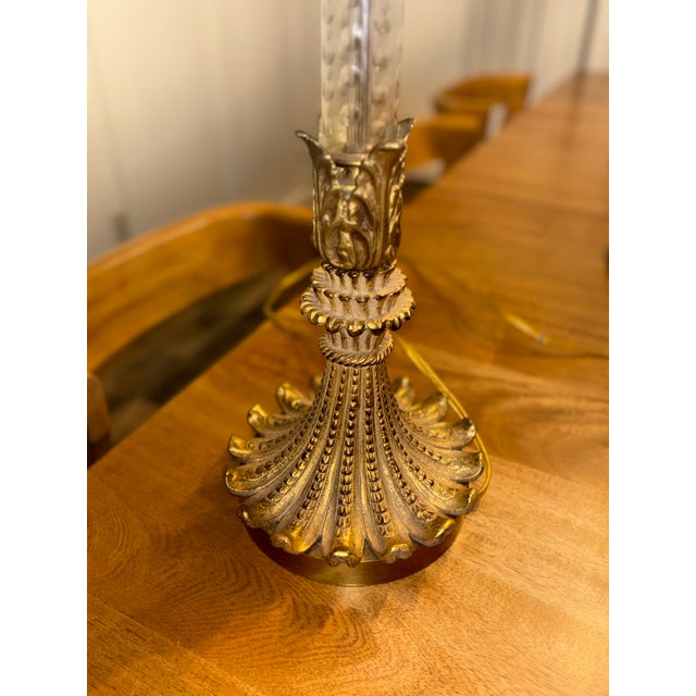 John-Richard 1980s John Richard’s Collection Neoclassical Brass and Crystal Corinthian Column Floor Lamp - a Pair For Sale - Image 4 of 15