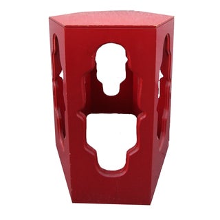 Boho Chic Red Stool/Accent Table For Sale